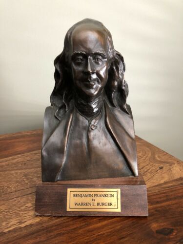 Benjamin Franklin Bronze Bust Warren E. Burger