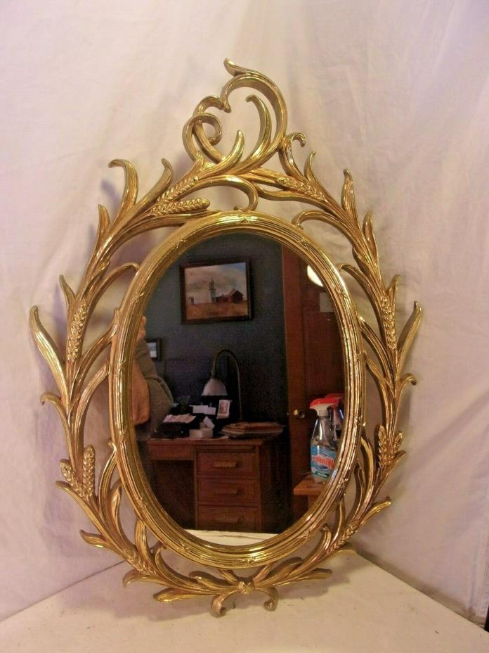 Vintage mid century SYROCCO(cast resin) mirror 24x33 mirror 15x20 3/4