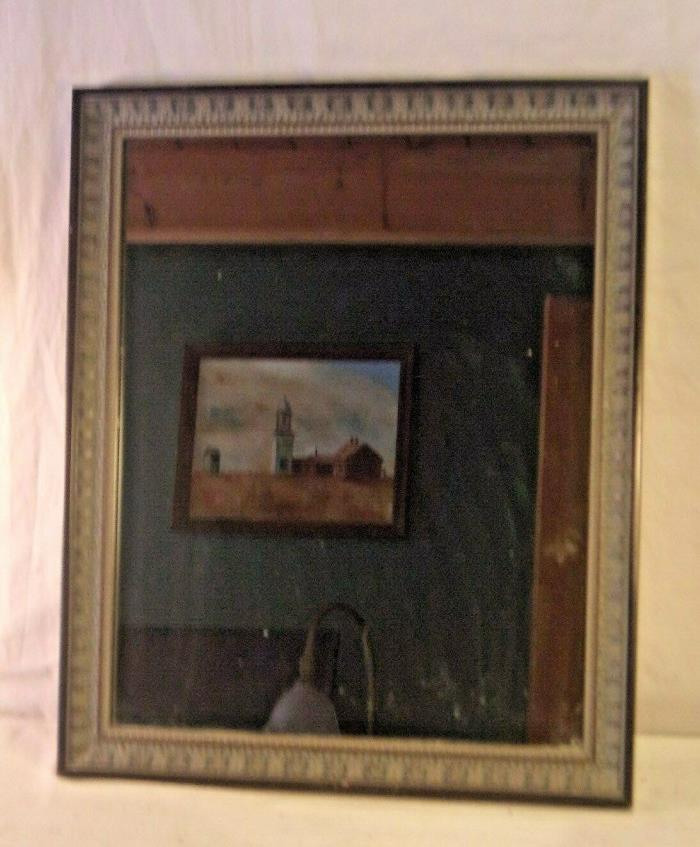 Vintage carved wood frame with mirror 19x22 3/4 mirror 16x20 molding 1 1/2