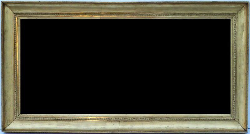 Antique French Empire Scoop Frame Mirror Pier Vertical Gold Leaf