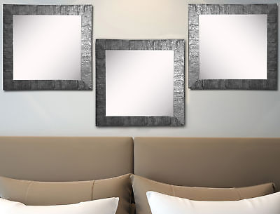 Williston Forge Holeman Safari Silver Wall Mirror Set of 3