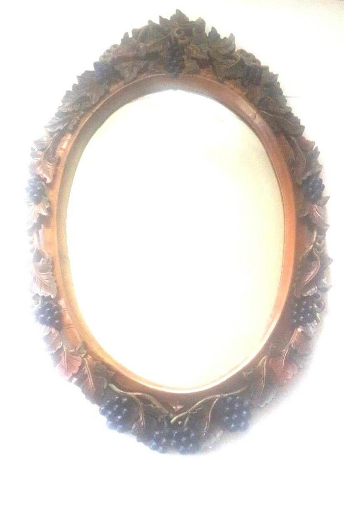 DiLorenzo Wall Mirror Oval Carved Wood Grape Vine Cutout