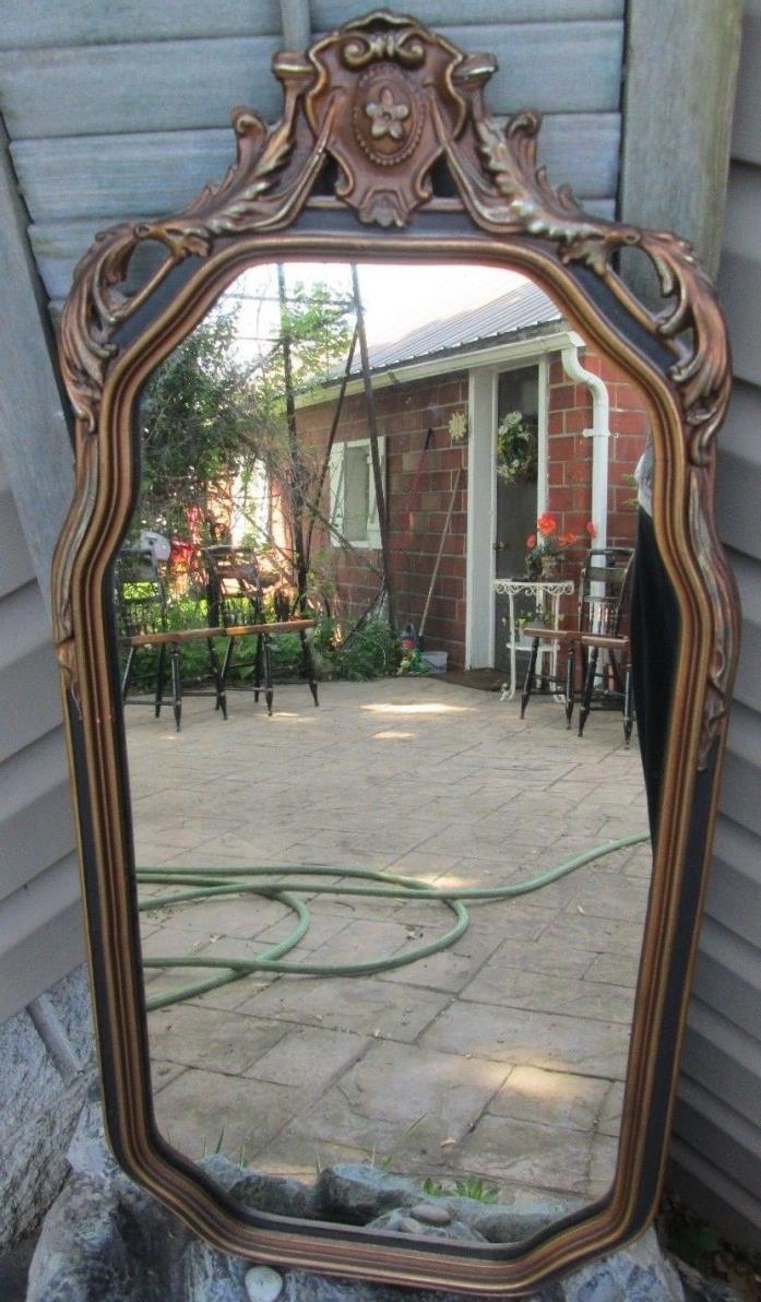 Beautiful Ornate Genevieve Gold BLACK Wooden Mirror GESSO