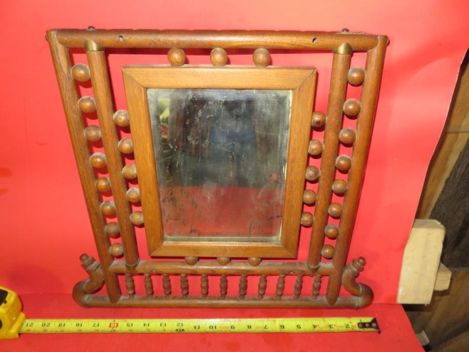 RARE BEVELED Vintage  Antique Mirror ADIRONDACK CAMP LOOK Rustic 16 X19