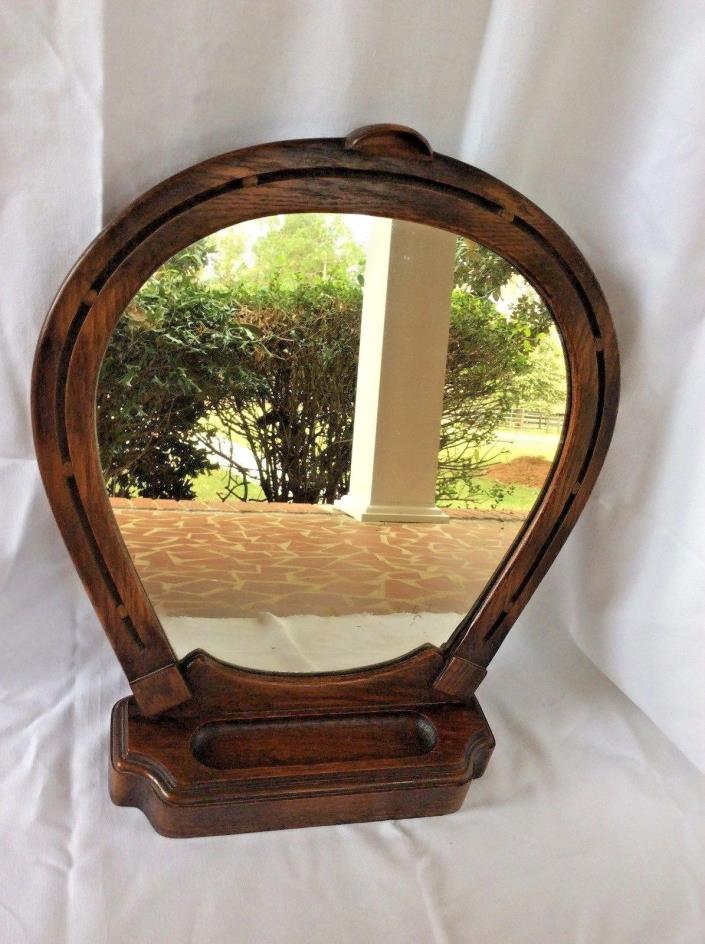 Antique Solid Mahogany Horseshoe Table Mirror ~ Exquisite Craftsmanship