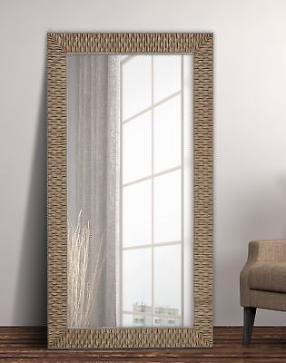 Majestic Mirror Rectangular Textured Framed Wall Mirror
