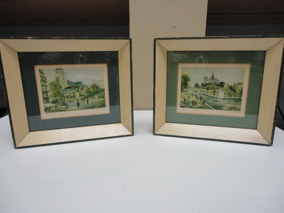 vintage Paris Prints St. Germaine Des Paris and Notre Dame Paris shabby cottage