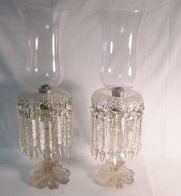 PAIR ANTIQUE CRYSTAL CANDELABRAS ca. 1860s