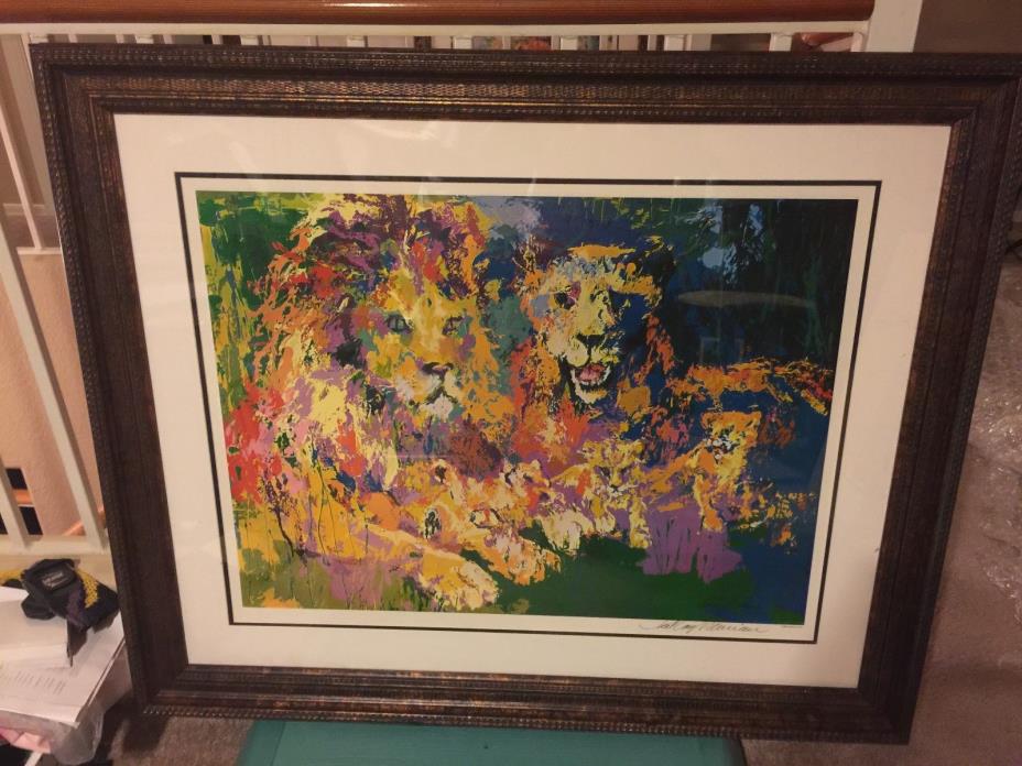 Leroy Neiman - Artist Hand Signed - Lion Pride 1977