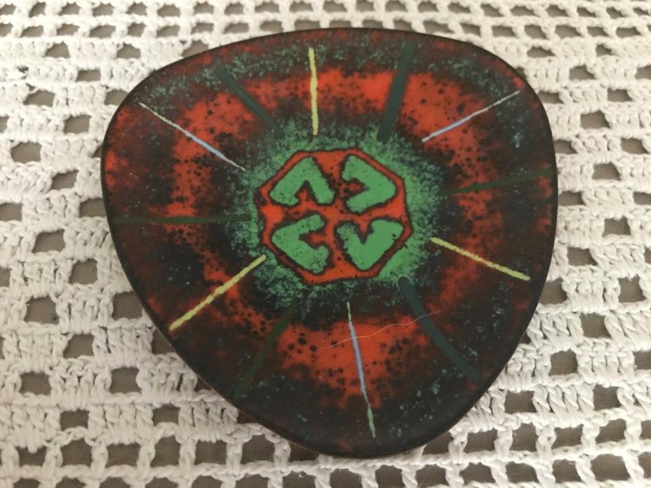 Vintage Copper Enamelware Decorative Plate