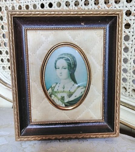 Vintage Miniature Portrait of Victorian Era Lady