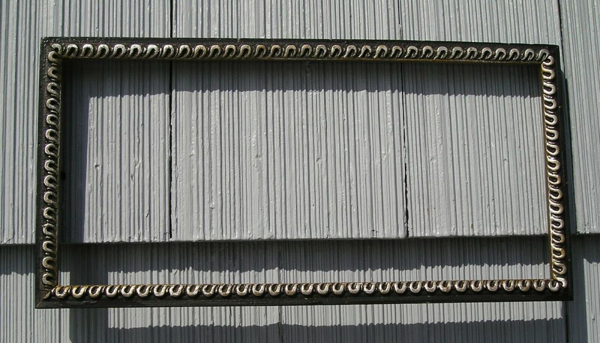 Antique Silver Finished Loop Sight Edge Unusual Black Picture Frame 6 5/8 x 14