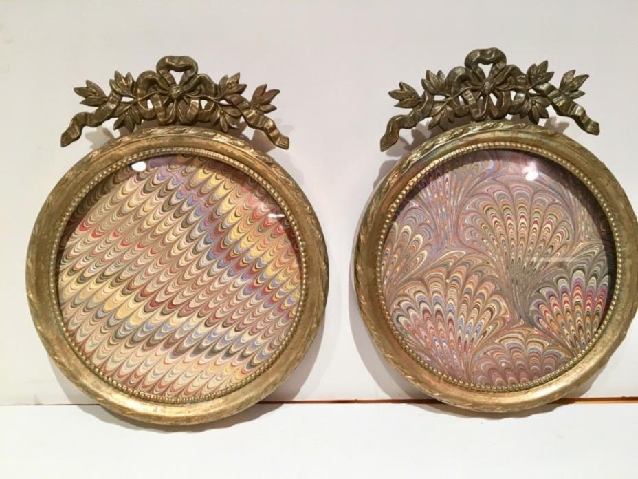 Pair of French  Louis XV style   Frames with bow and laurels crest