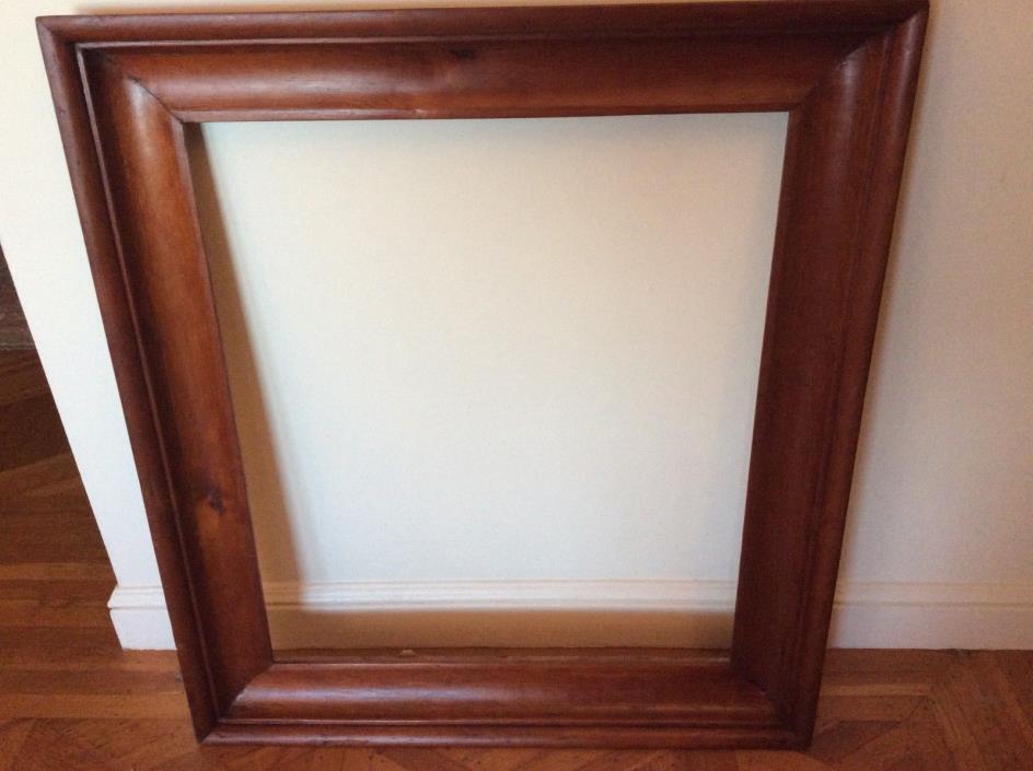LARGE ANTIQUE 19TH CENTURY FEDERAL PINE PICTURE PAINTING FRAME 31” x 35” c 1850