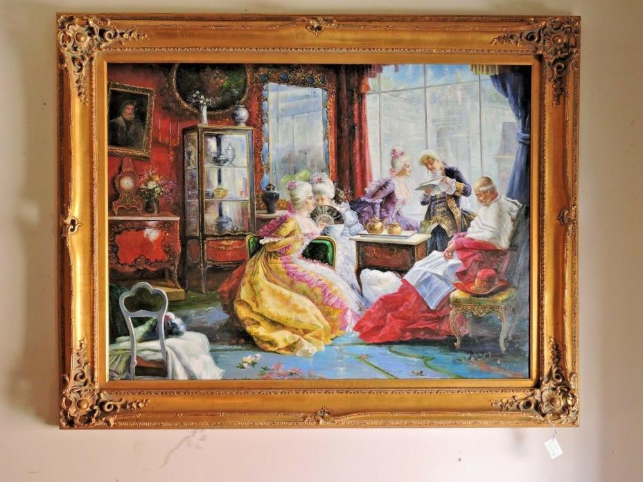 Romanticism Era Large Oil on Canvas Painting
