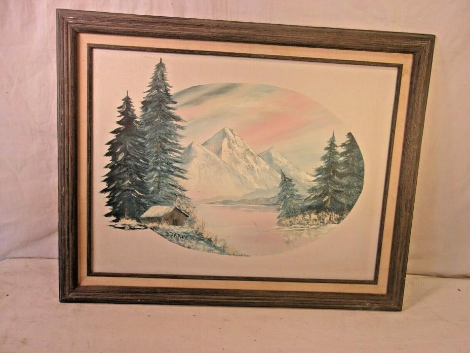 Vintage mid century framed painting 22 1/2 x 28 1/2  canvas 18x24.molding 2 1/2