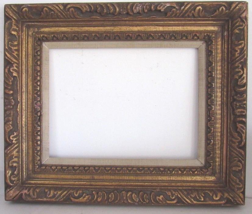 ANTIQUE HAND CARVED GILDED WOOD FRAME FOR PAINTING  16 X 12 INCH outside 24 x 20