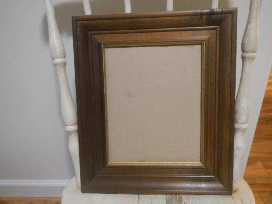 Vintage solid wood and gold picture frame no glass
