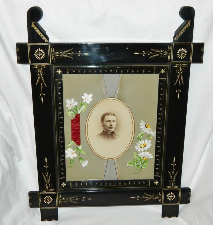 FINE Victorian 1870s EASTLAKE Ebonized Frame Fancy Matt WOW!!