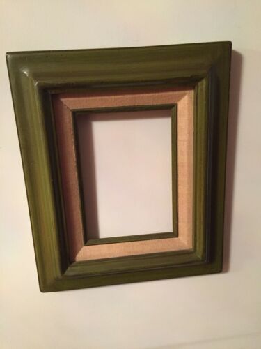 Vintage Wood Picture Frame  Green Color 12x10 And 7x5 Inches