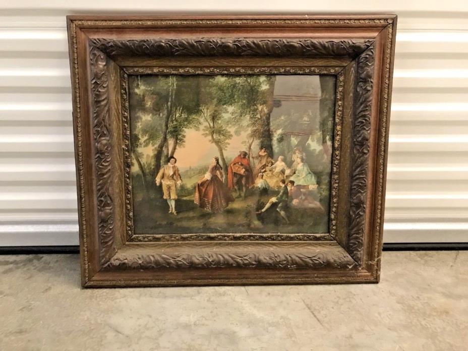 Large Antique picture wood frame Victorian dance 29