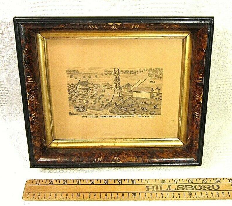 Antique Aesthetic Eastlake Victorian Picture Frame GOLD GILT 8 x 10 Walnut 1870s