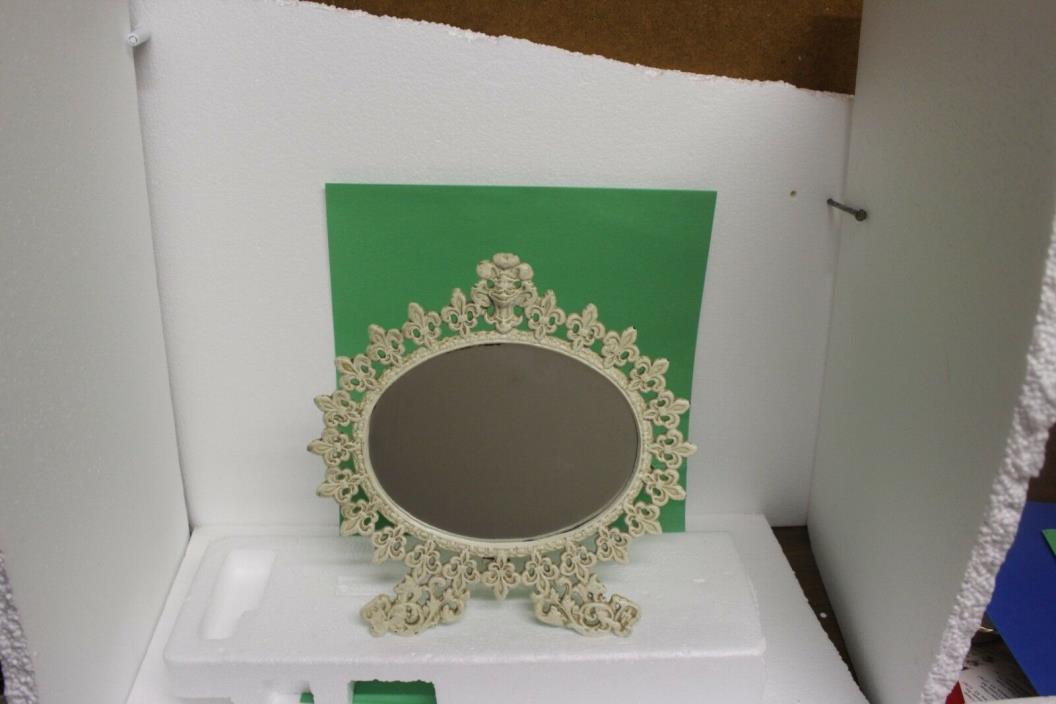 CAST IRON Ivory (ORIGINAL Mirror) Vanity PICTURE Frame Easel   Vintage