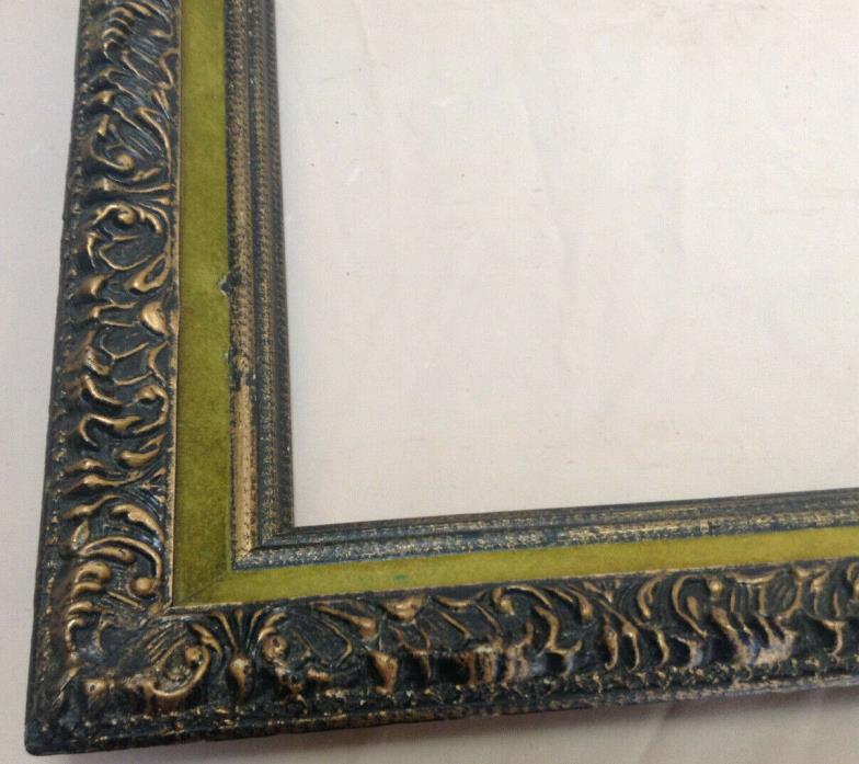Vintage Victorian Gold Gilt Picture Frame With Black Top-Coat Fits 14