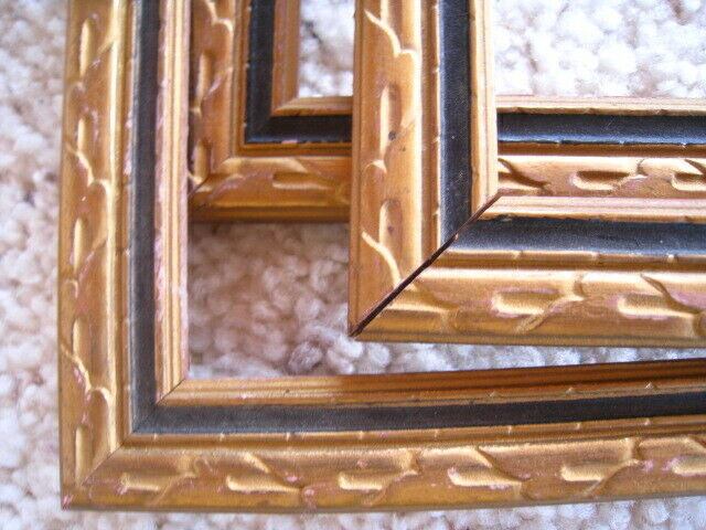 Vintage Set of 3 Matching Wood Picture Frames No glass 1@ 9x15 2@ 7x13