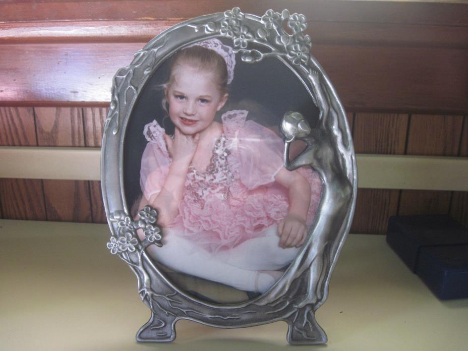 Art Nouveau style pewter ,oval picture frame