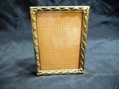 Vintage Ornate Gold Tone Metal 5x7 Picture Frame - Glass Included Attached Easel