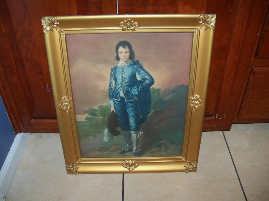 VINTAGE GOLD FRAMED BLUE BOY PRINTS 24 1/4 X 20 1/4