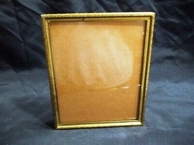Vintage  Gold Tone Metal 8x10 Picture Frame - Glass Included Attached Easel
