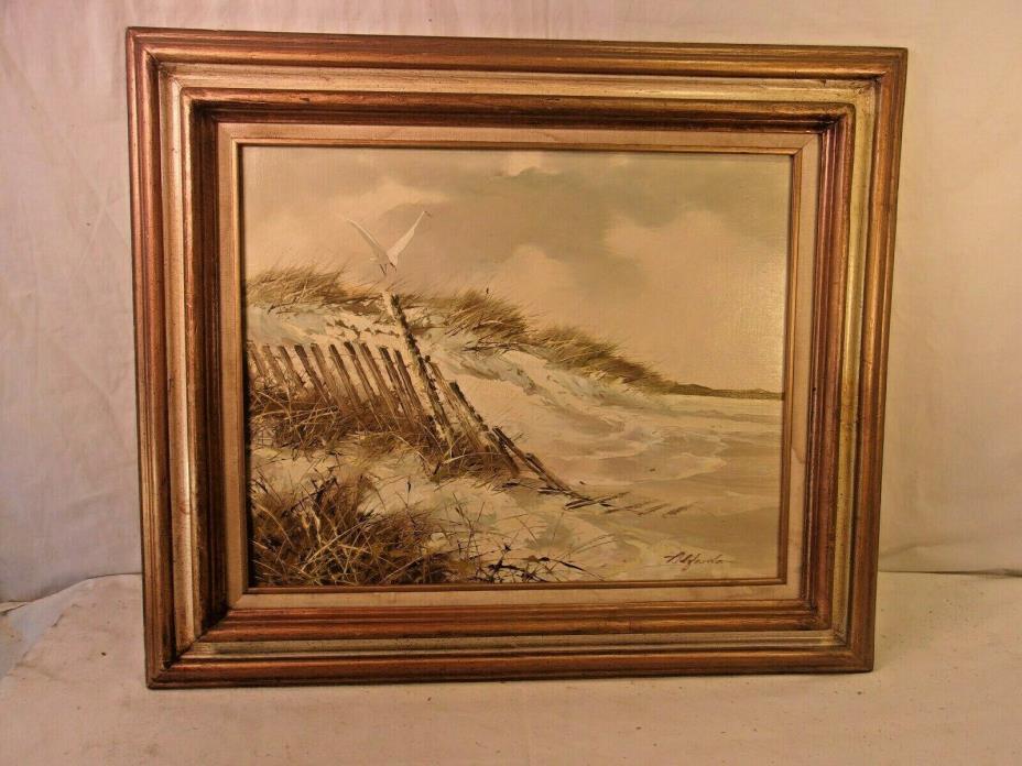 Vintage mid century framed painting on canvas 23 1/4 x 27 1/4 canvas 16x20