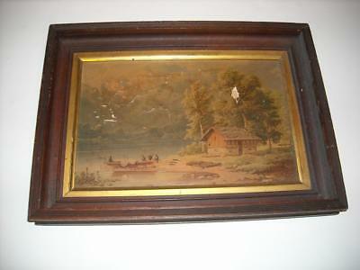 Antique Victorian Walnut Rectangle Picture Frame 8.5x13