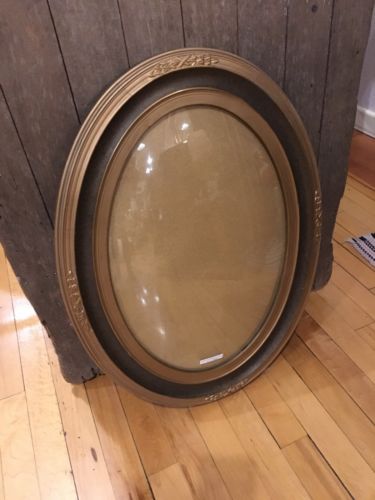Vintage Oval Frame With Convex Glass:19x25 Frame And 13 1/2 X 19 1/2 Picture