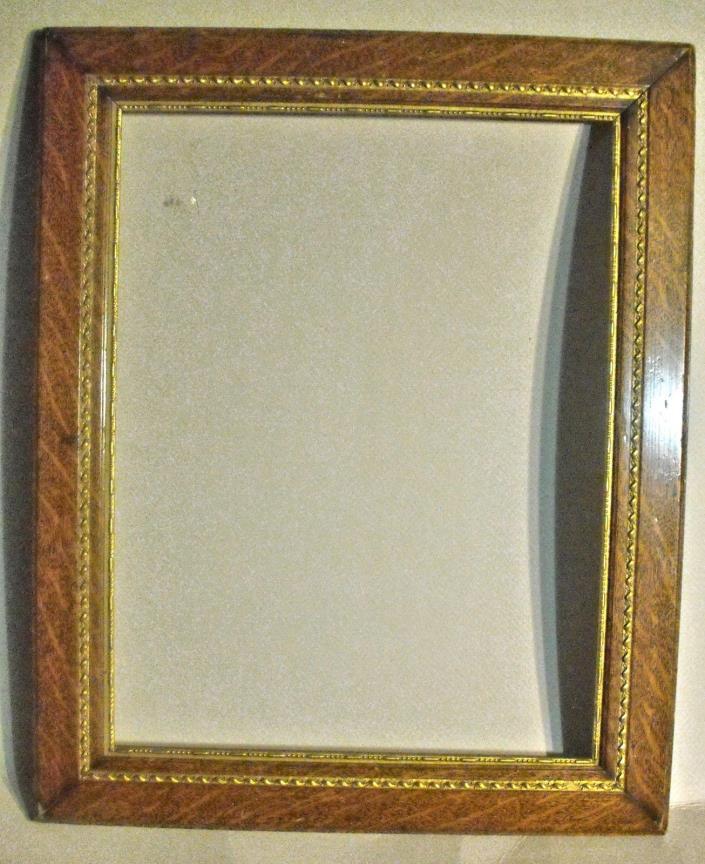 ANTIQUE 1/4 SAWN OAK  AND GOLD GUILD LARGE PICTURE FRAME