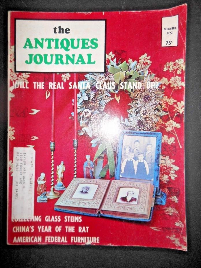 Antiques Journal 1972 Glass Steins Federal Period Furniture Butter Churns Bottle
