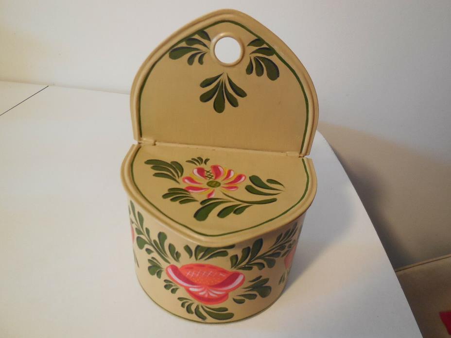 Antique Toleware, Tole Ware Hand Painted Tin Wall Hanging Box