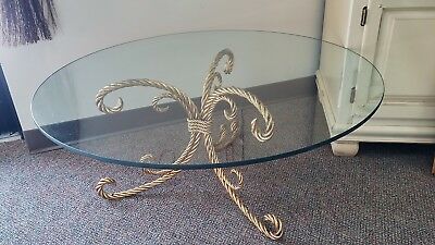 Italian Tole Coffee Cocktail Table Base w Gilt Metal Hollywood Regency Vintage