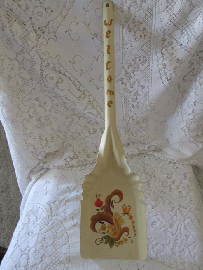 Vintage Metal Coal Shovel Rosemaled Tole Painted