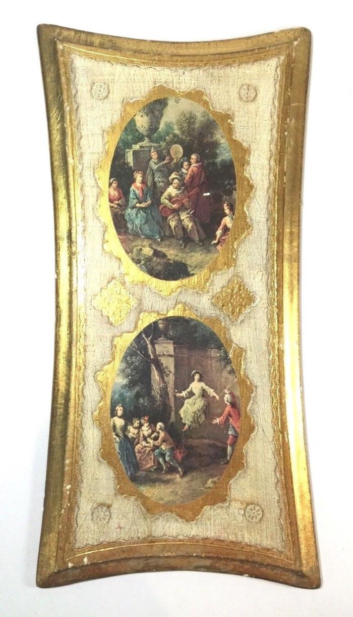 Vintage Italian Florentine Toleware Wood Wall Plaque 15