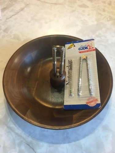 Vintage Walnut Nut Bowl - Ozark Walnutware Vintage HMQ and new Nut Cracker