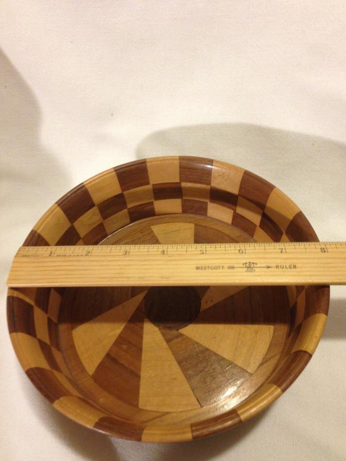 Wooden Bowl Segmented Pinwheel Design/Mid Century Modern