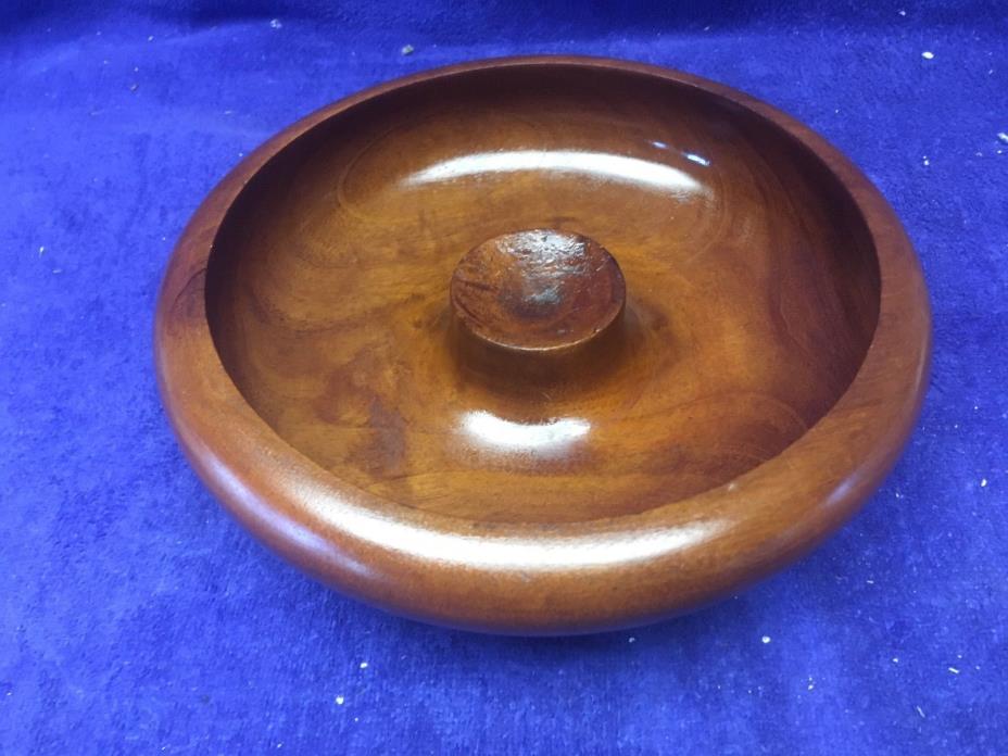 Vintage Mahogany Wood Bowl Made in Haiti             Free S&H