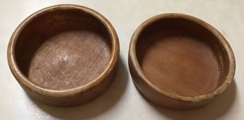 Vintage Teak Wood 2 Bowls Dolphin Salad Nut Decor Danish Mod MCM 5 3/4 X 1 3/4”