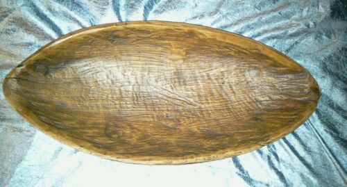 Vintage Trencher Trench Tool Oval Bowl 19 x 8 1/2 in. Wood Wooden