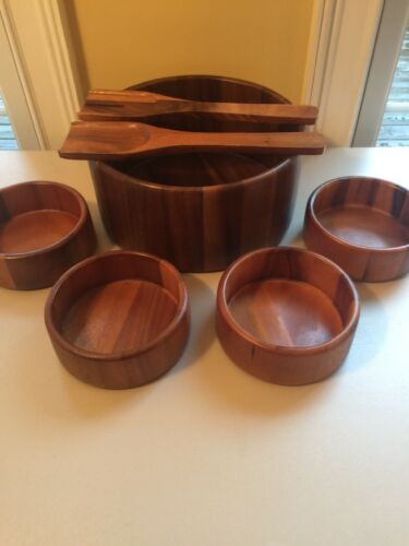 VINTAGE TEAK WOOD SALAD SET