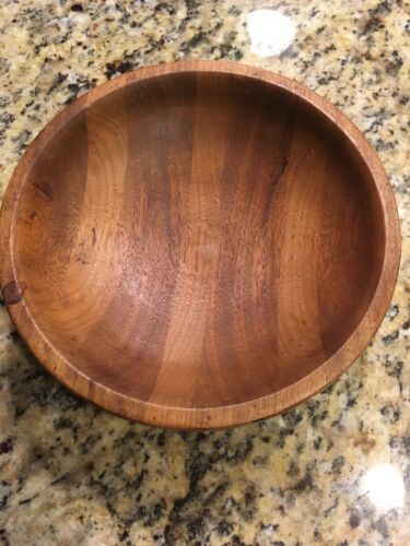 Vintage Wooden Bowl Hand Turned Mixed Woods-9”