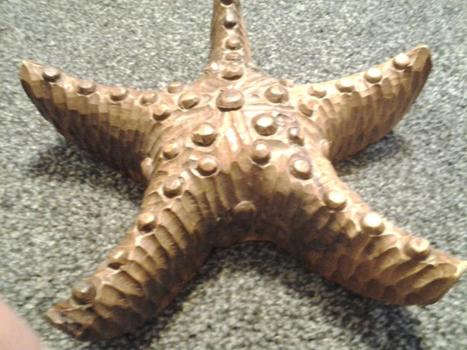 Vintage Beautiful carved Wood Starfish shaped paper weight desk approx. 11